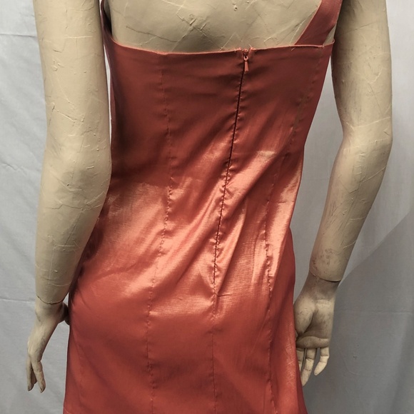 Y2K 90s Stretch Asymmetrical Flower One Shoulder Party Mini Bridesmaid Dress~S - Picture 7 of 9